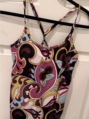 Athleta Pink, Red and Yellow Paisley Strappy Tank